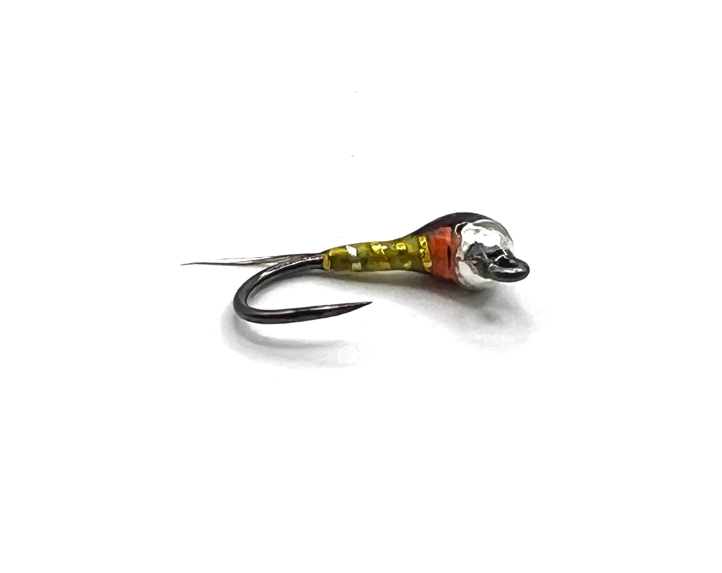 Size 16 Yellow Perdigons with Orange Hot Spot
