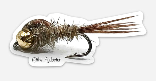 Gold Ribbed Hares Ear Sticker
