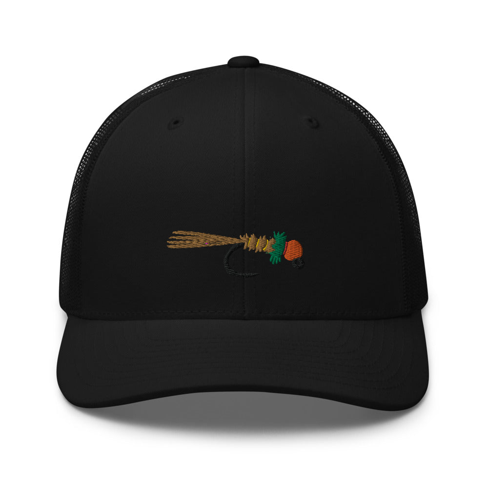 Unisex Adult Peacock Frenchie Retro Trucker Hat | Yupoong 6606