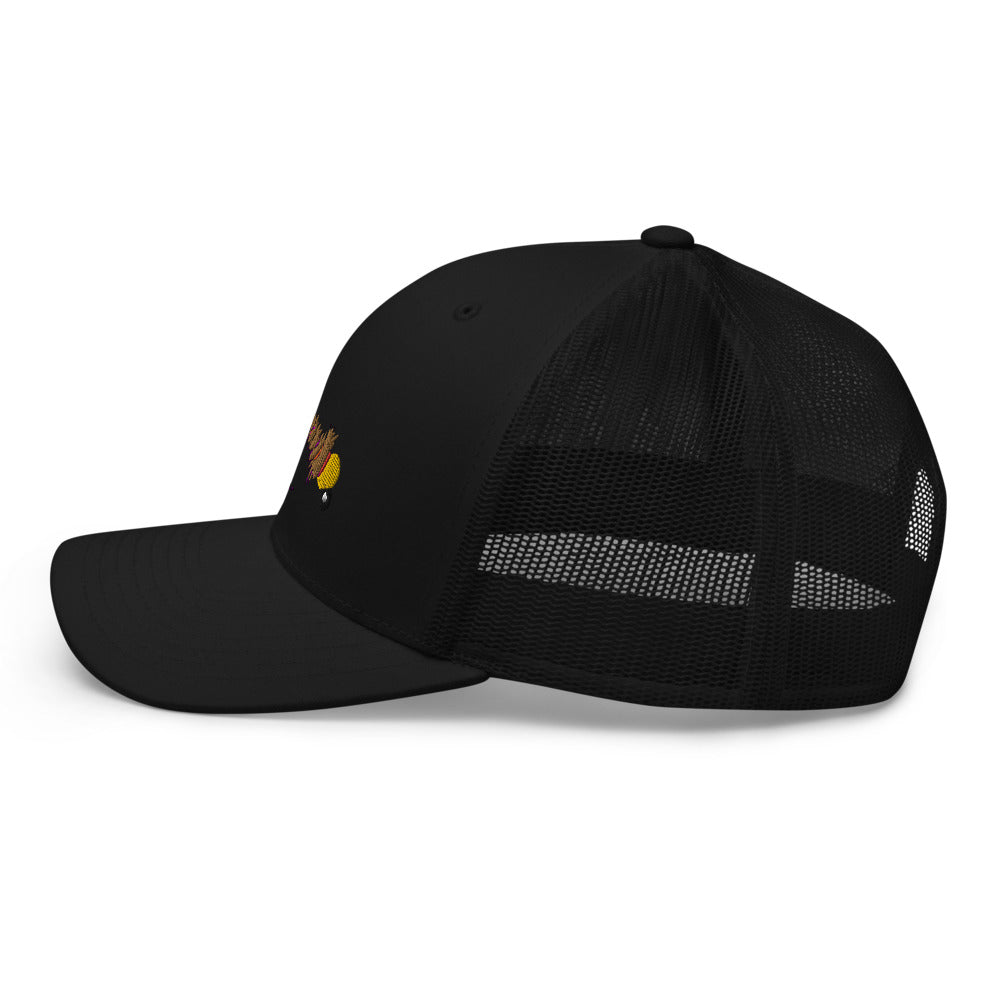 Unisex Adult Pheasant Tail Retro Trucker Hat | Yupoong 6606