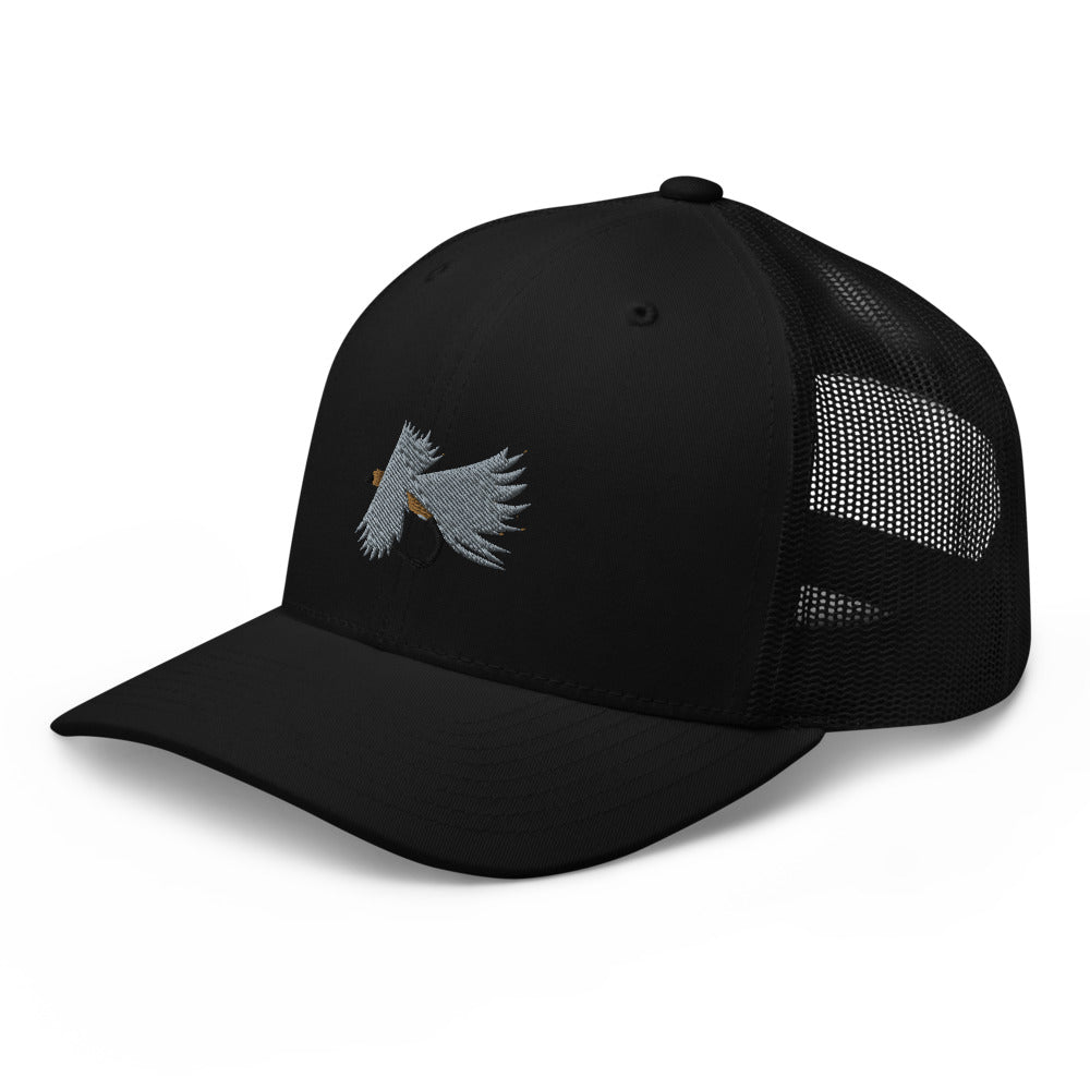 Unisex Adult Gray Caddis Retro Trucker Hat | Yupoong 6606