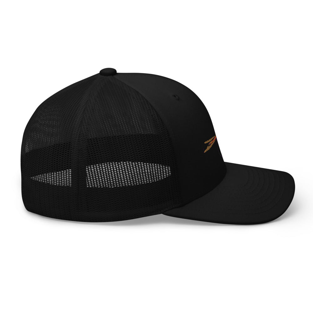 Unisex Adult Pheasant Tail Retro Trucker Hat | Yupoong 6606