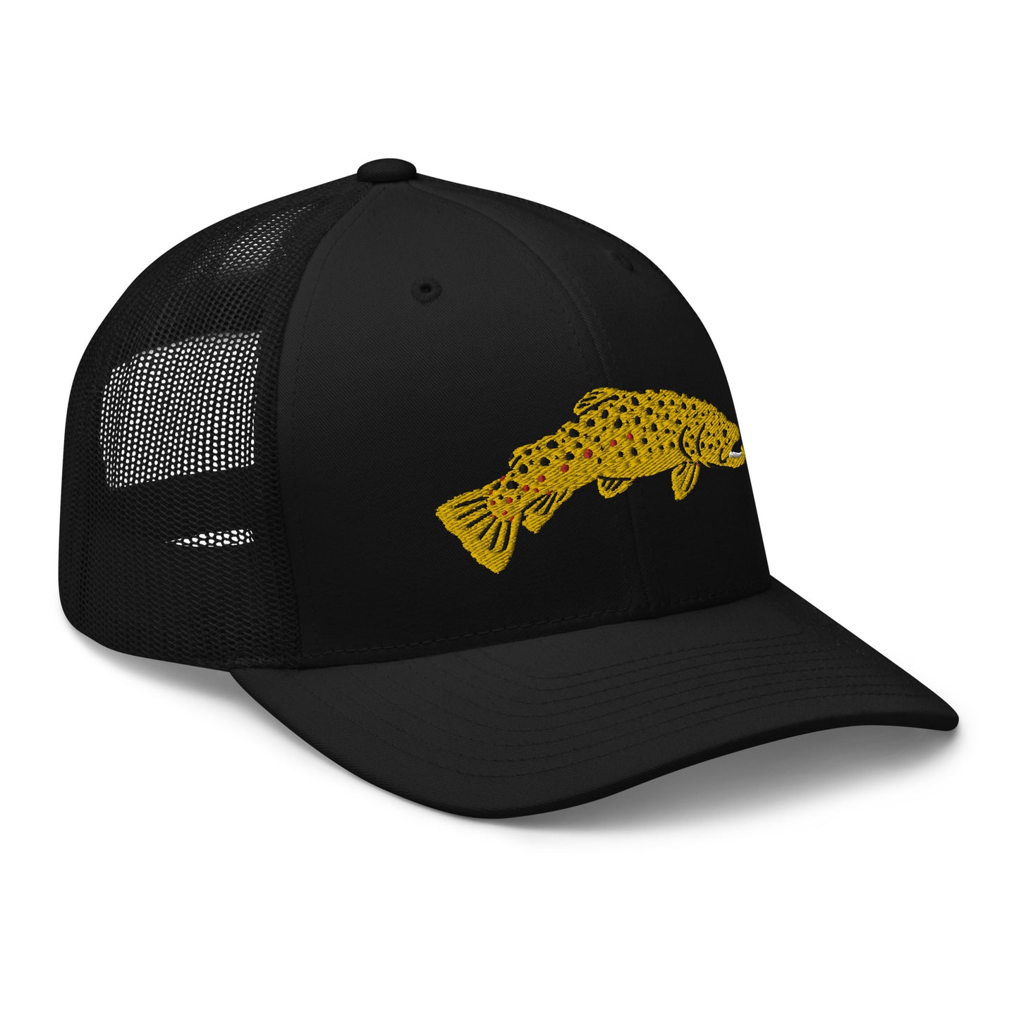 Unisex Adult Brown Trout Trucker Hat | Yupoong 6606