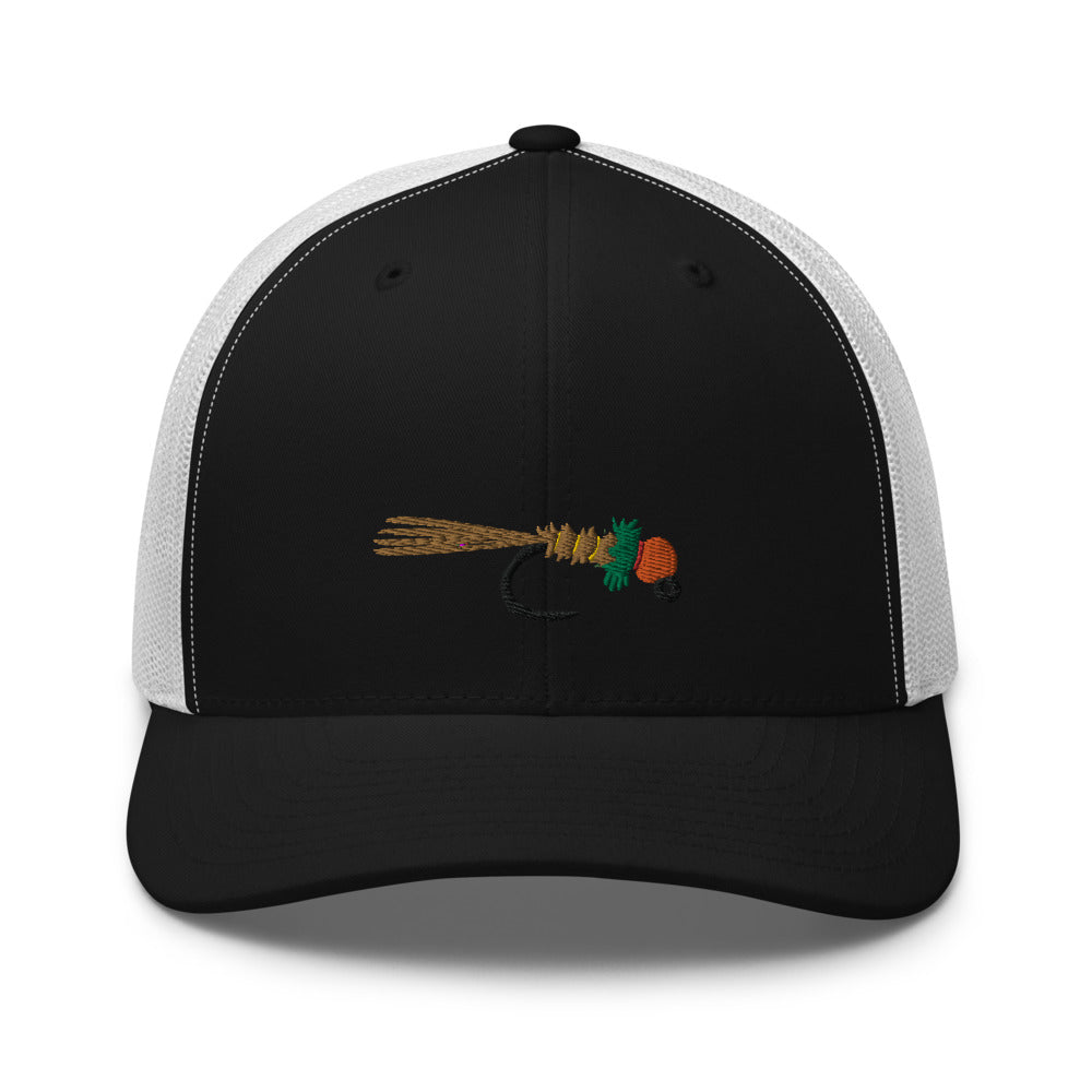 Unisex Adult Peacock Frenchie Retro Trucker Hat | Yupoong 6606