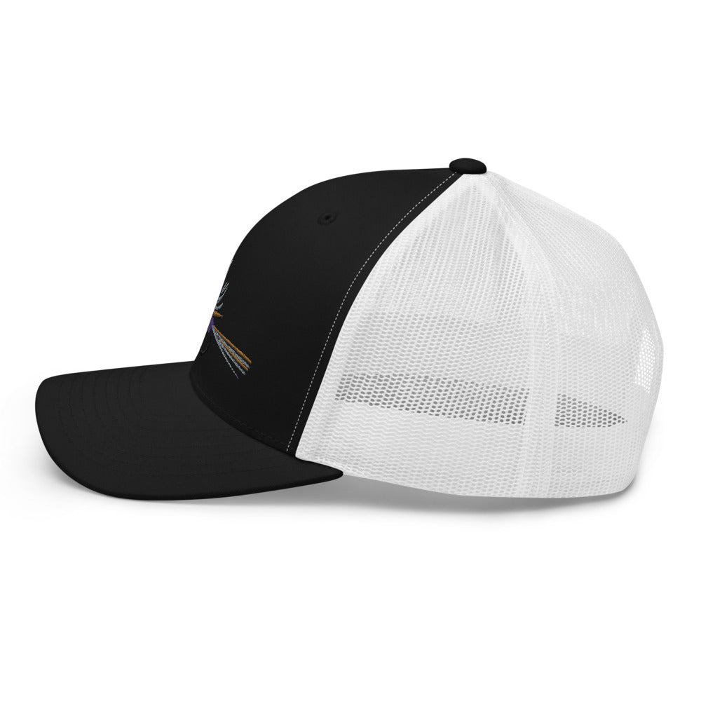 Unisex Adult Purple Haze Retro Trucker Hat | Yupoong 6606