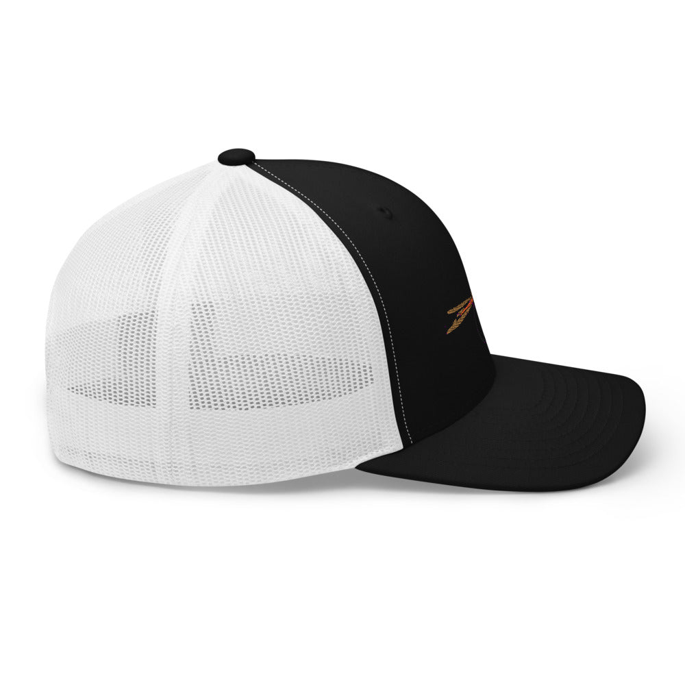 Unisex Adult Pheasant Tail Retro Trucker Hat | Yupoong 6606