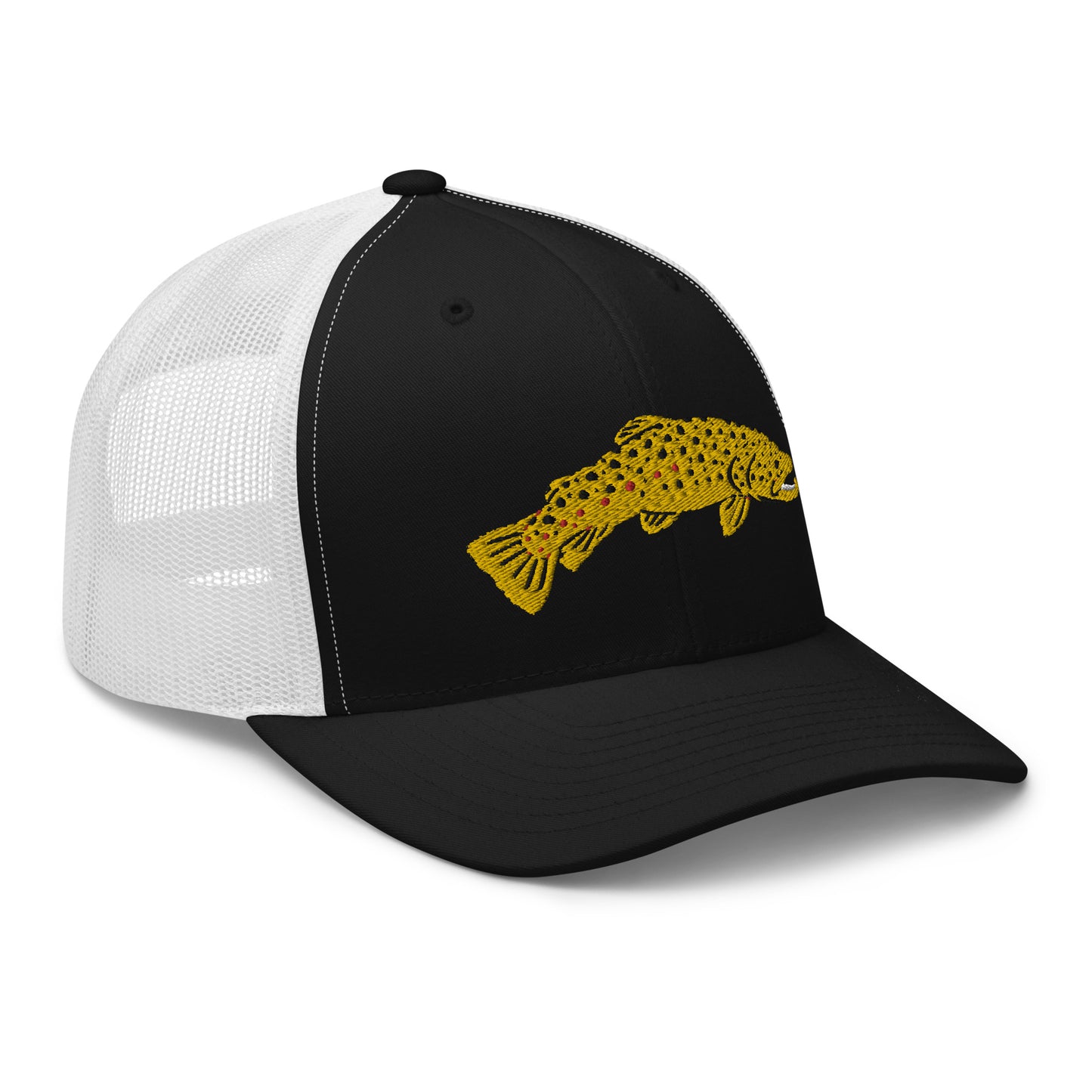 Unisex Adult Brown Trout Trucker Hat | Yupoong 6606