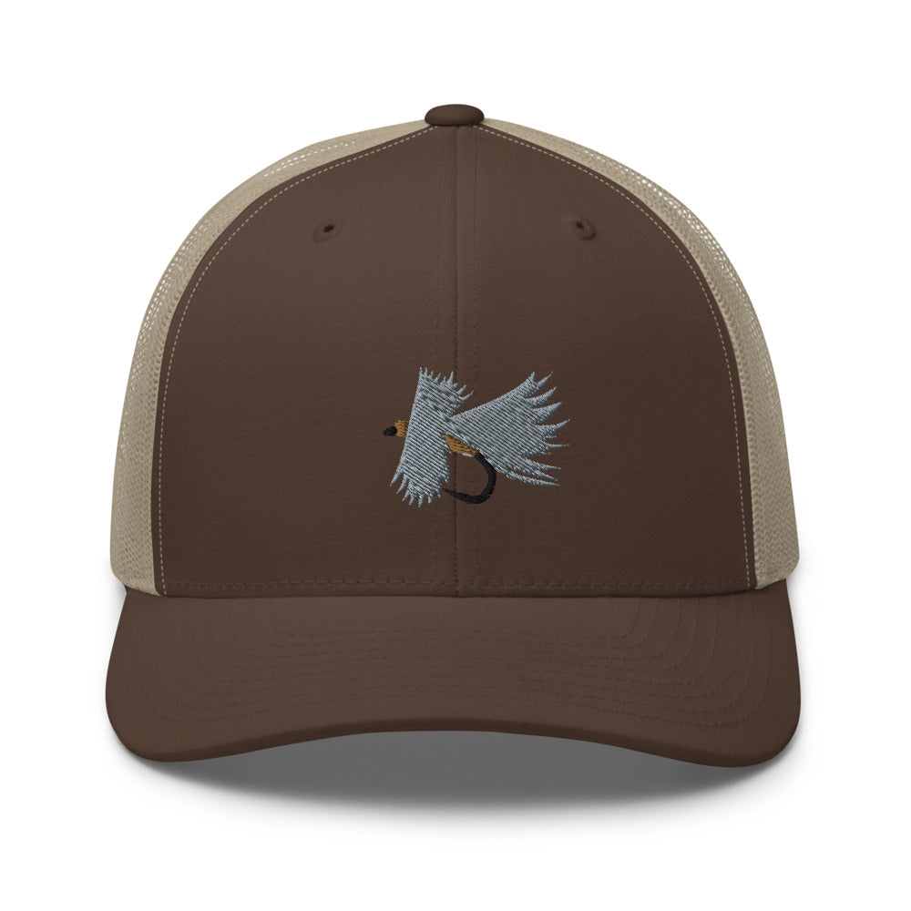 Unisex Adult Gray Caddis Retro Trucker Hat | Yupoong 6606