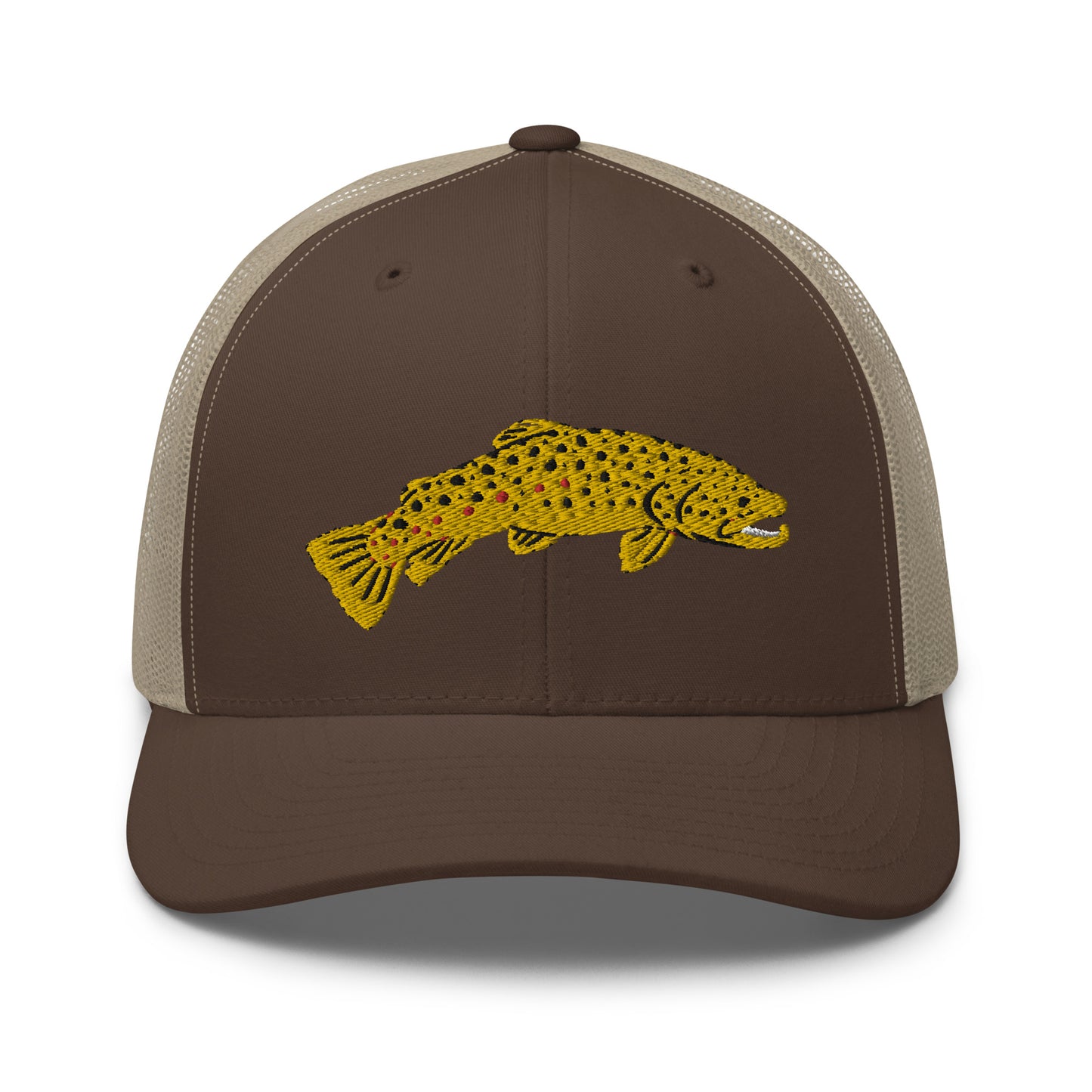 Unisex Adult Brown Trout Trucker Hat | Yupoong 6606