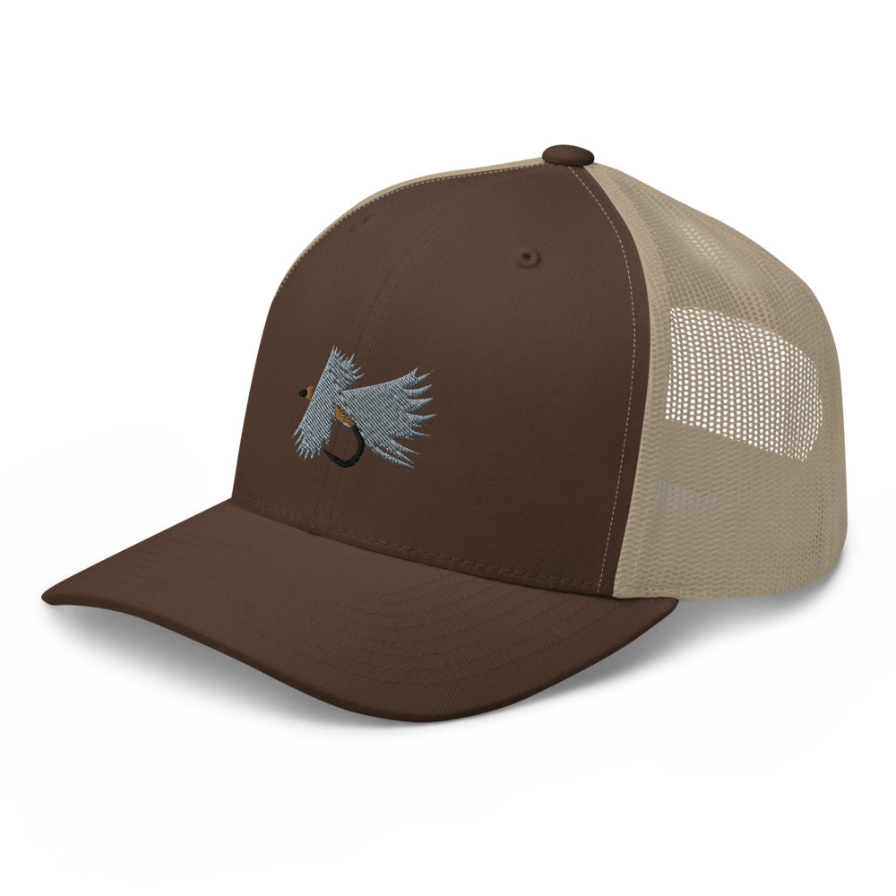Unisex Adult Gray Caddis Retro Trucker Hat | Yupoong 6606