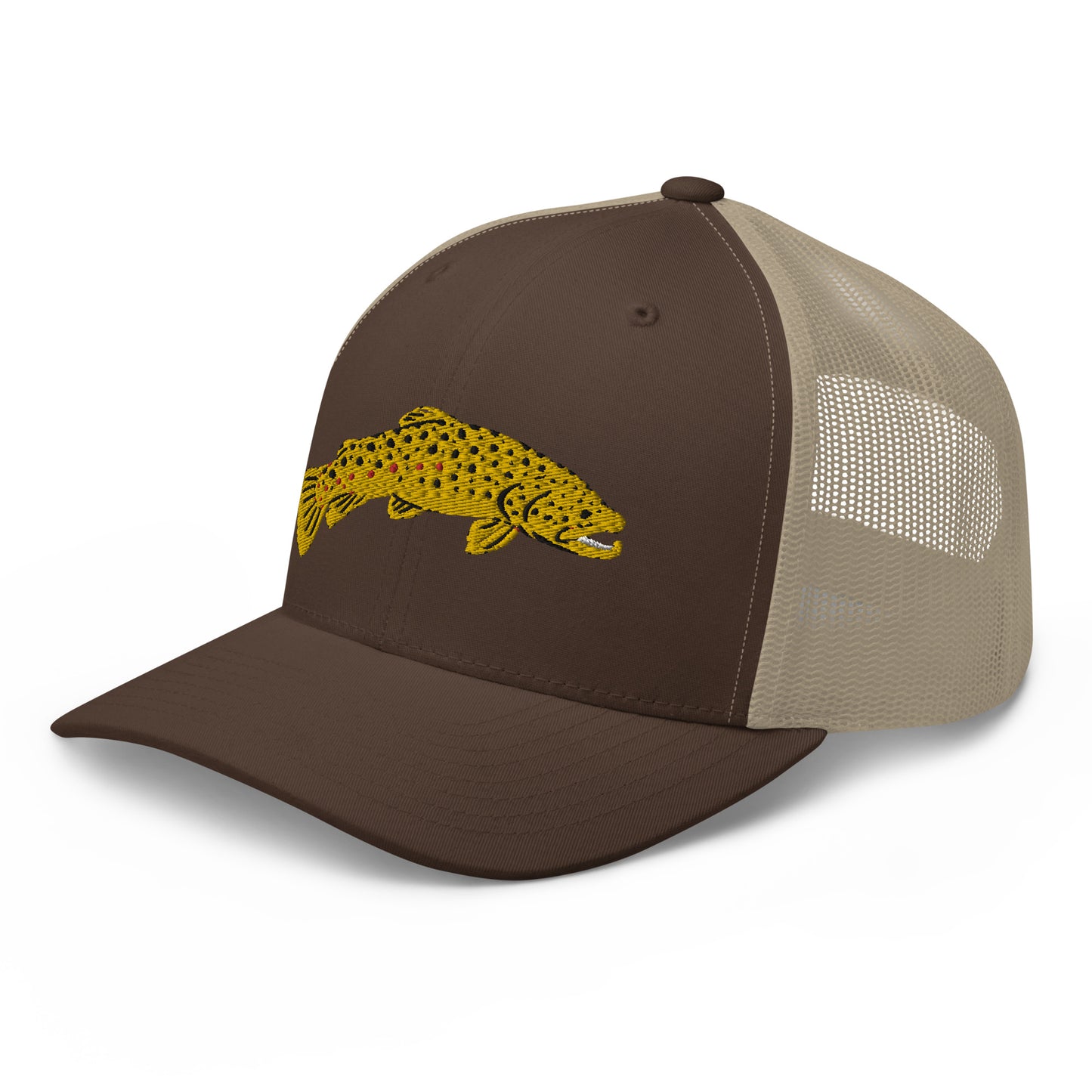 Unisex Adult Brown Trout Trucker Hat | Yupoong 6606