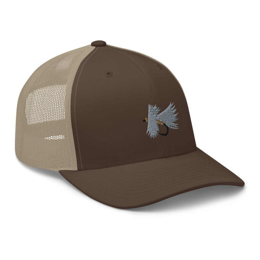 Unisex Adult Gray Caddis Retro Trucker Hat | Yupoong 6606