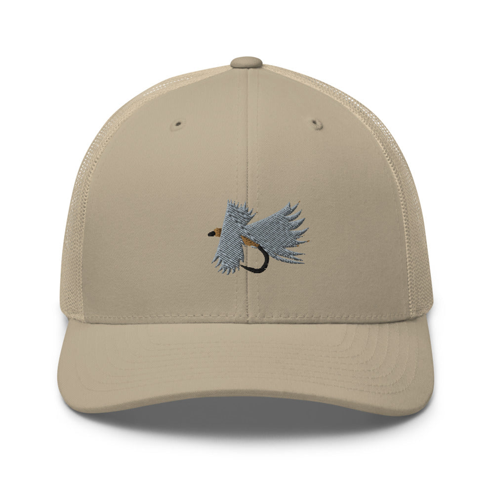 Unisex Adult Gray Caddis Retro Trucker Hat | Yupoong 6606