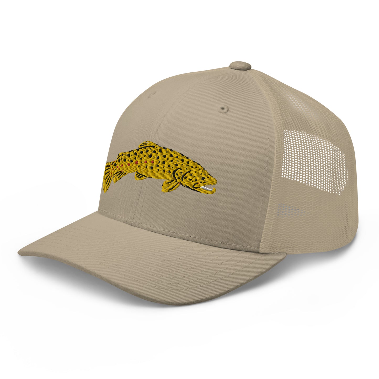 Unisex Adult Brown Trout Trucker Hat | Yupoong 6606