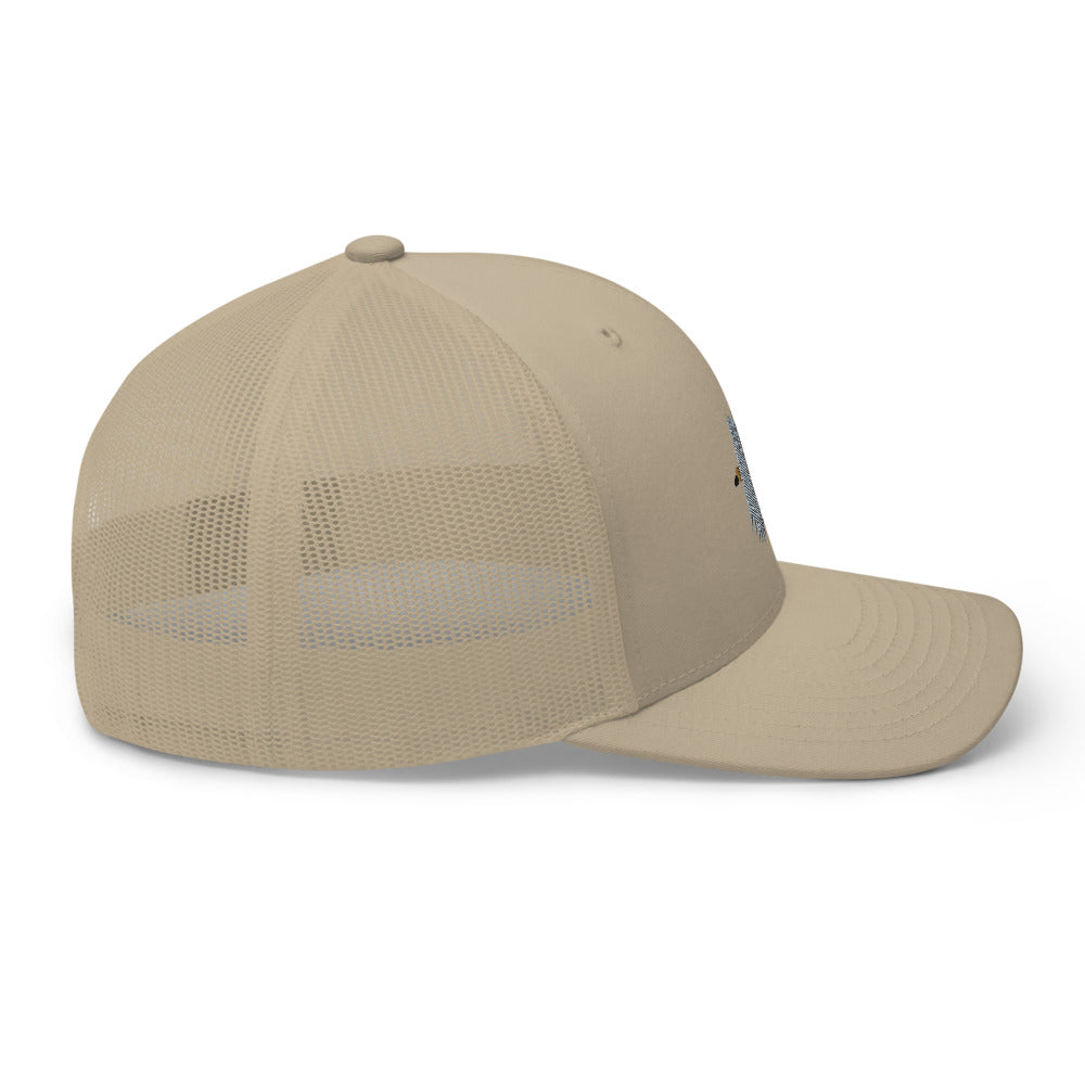 Unisex Adult Gray Caddis Retro Trucker Hat | Yupoong 6606