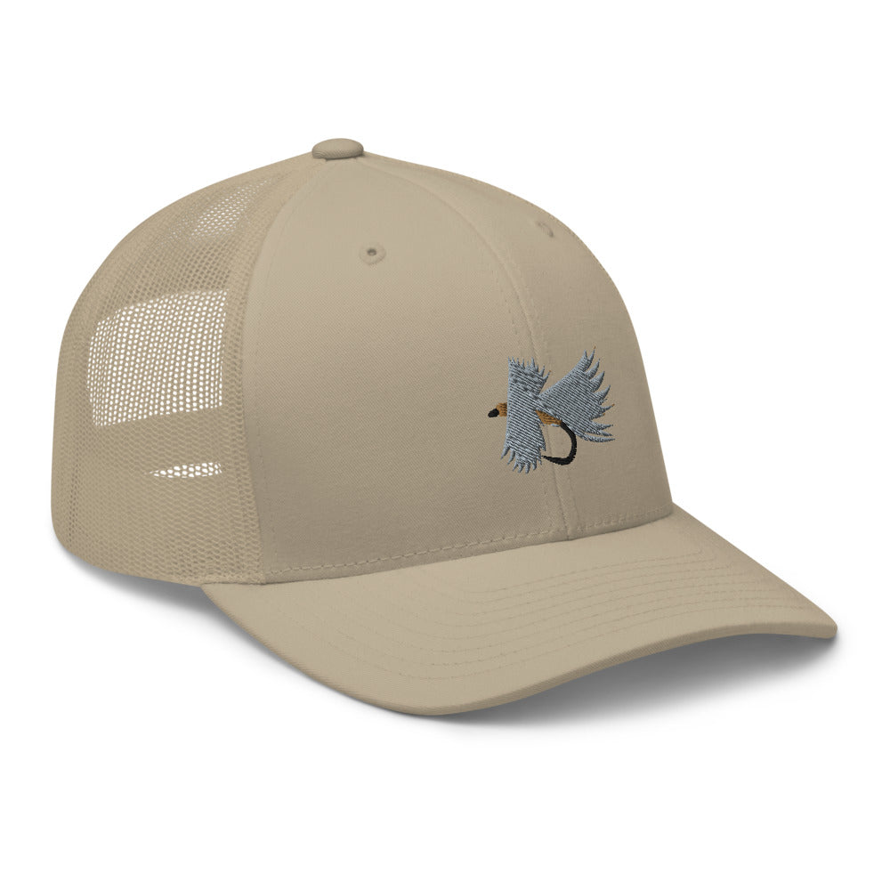 Unisex Adult Gray Caddis Retro Trucker Hat | Yupoong 6606