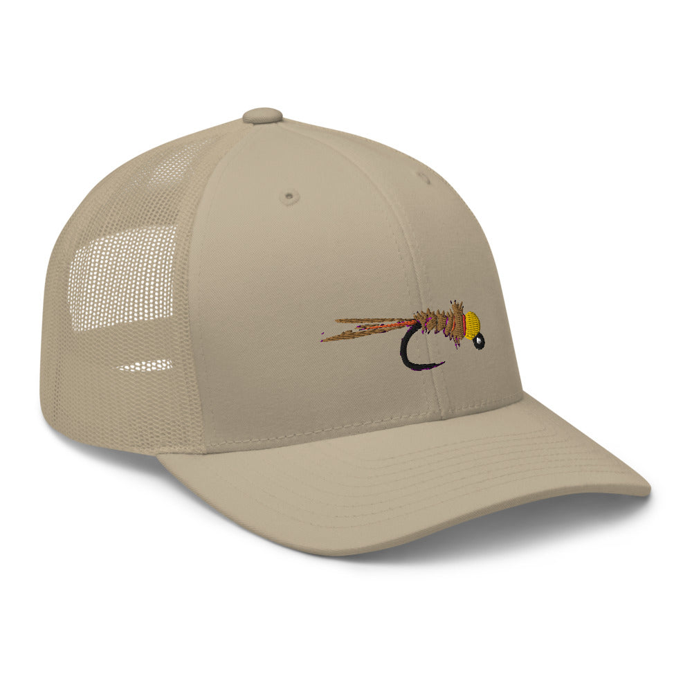 Unisex Adult Pheasant Tail Retro Trucker Hat | Yupoong 6606