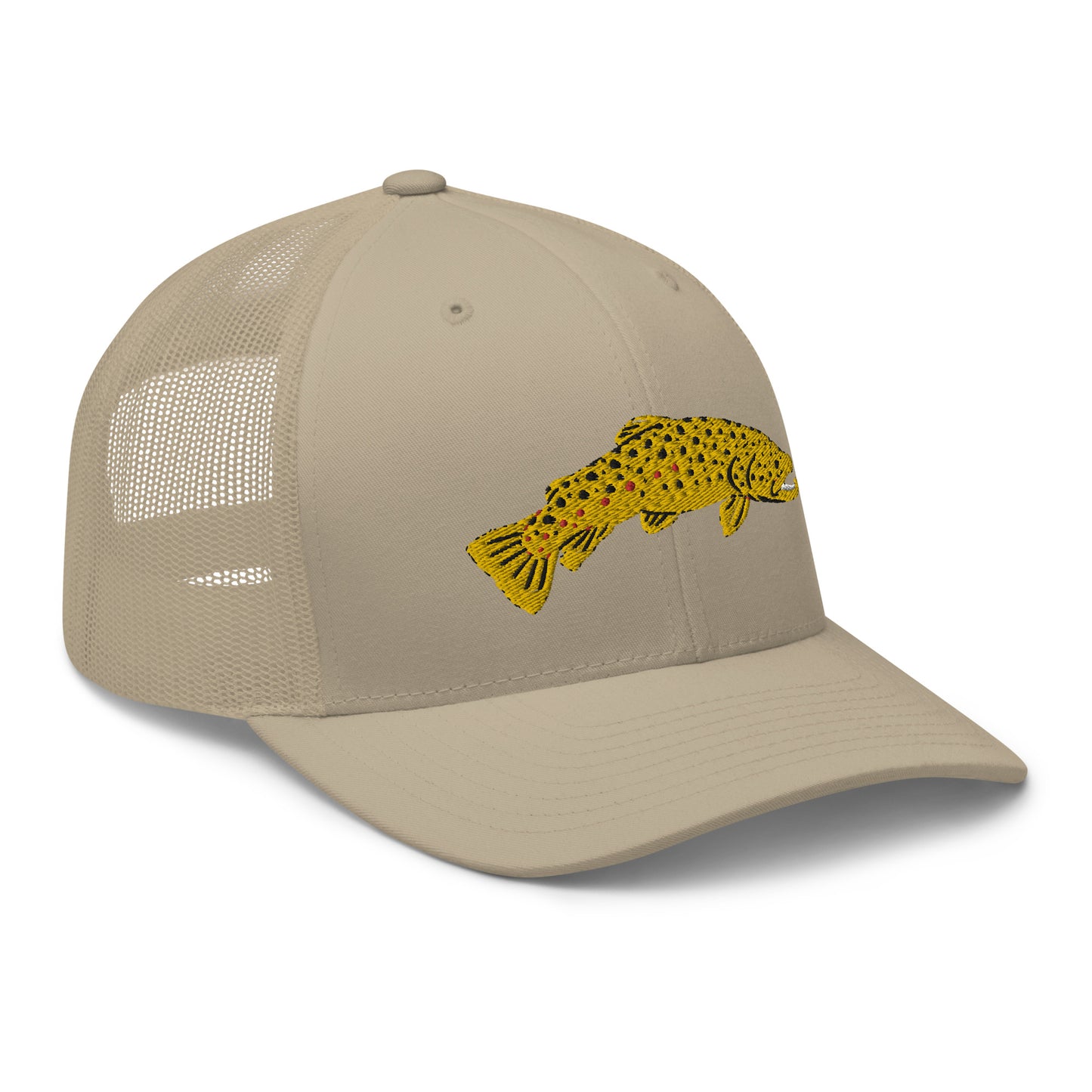 Unisex Adult Brown Trout Trucker Hat | Yupoong 6606