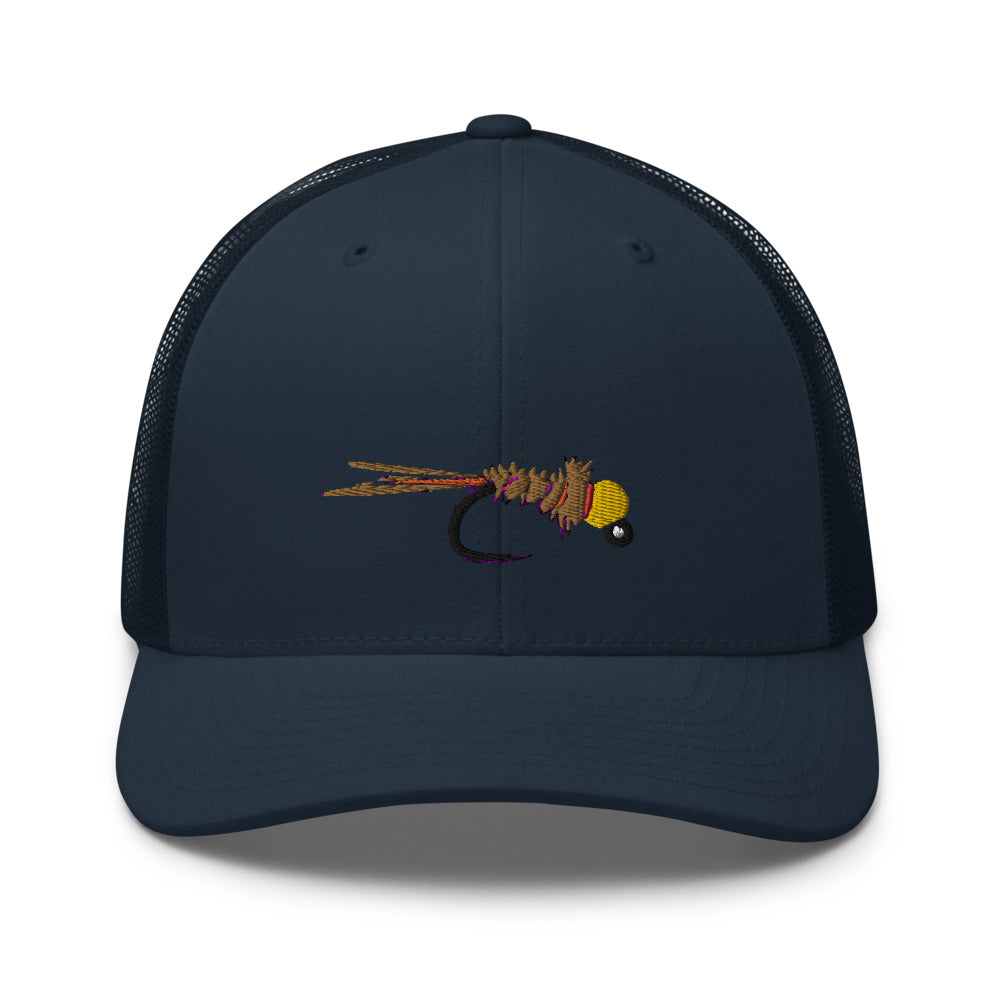 Unisex Adult Pheasant Tail Retro Trucker Hat | Yupoong 6606