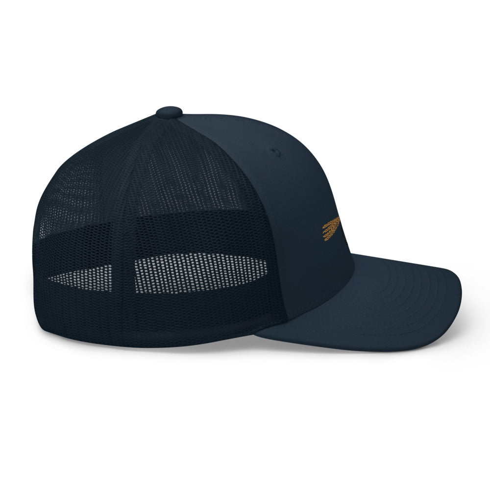 Unisex Adult Peacock Frenchie Retro Trucker Hat | Yupoong 6606