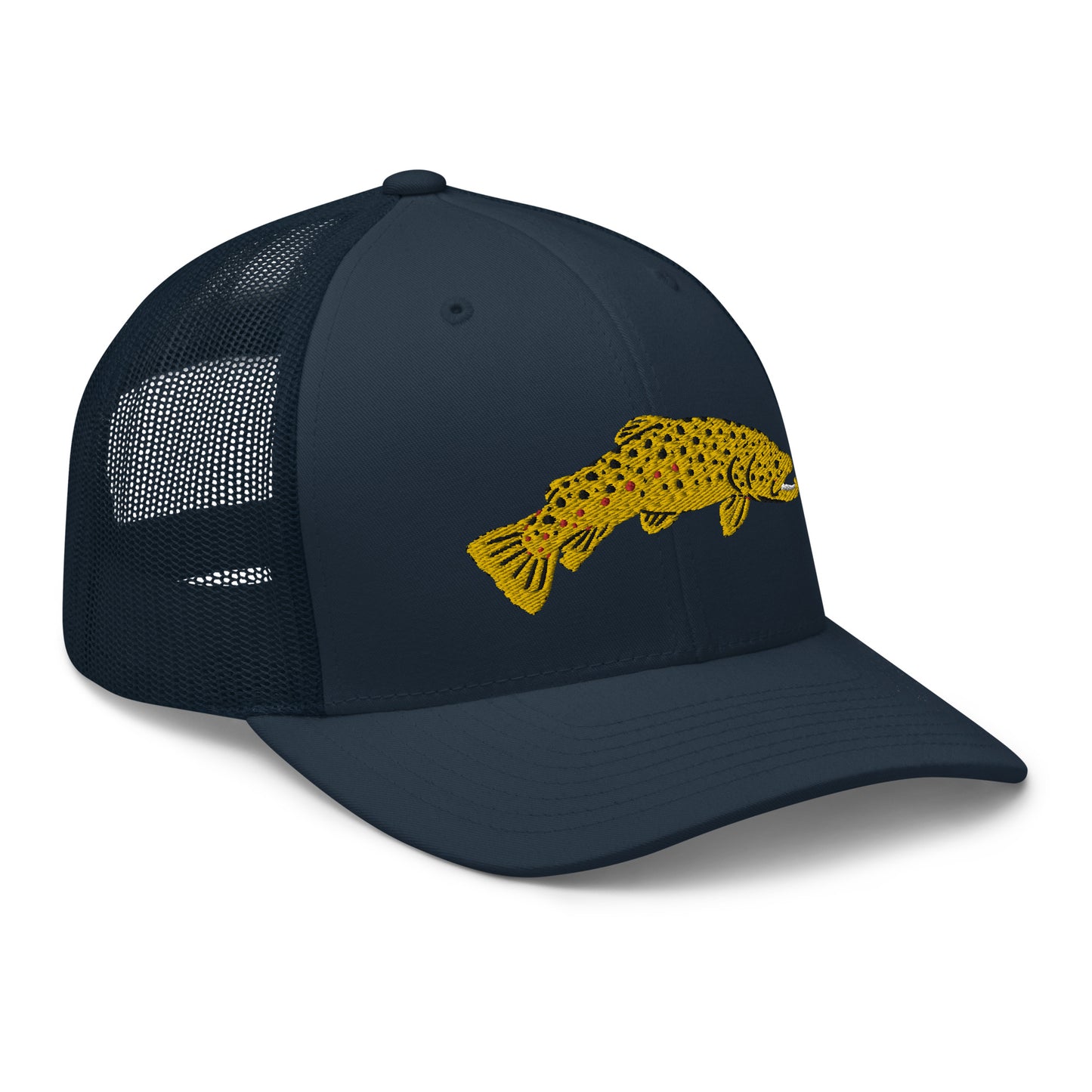 Unisex Adult Brown Trout Trucker Hat | Yupoong 6606
