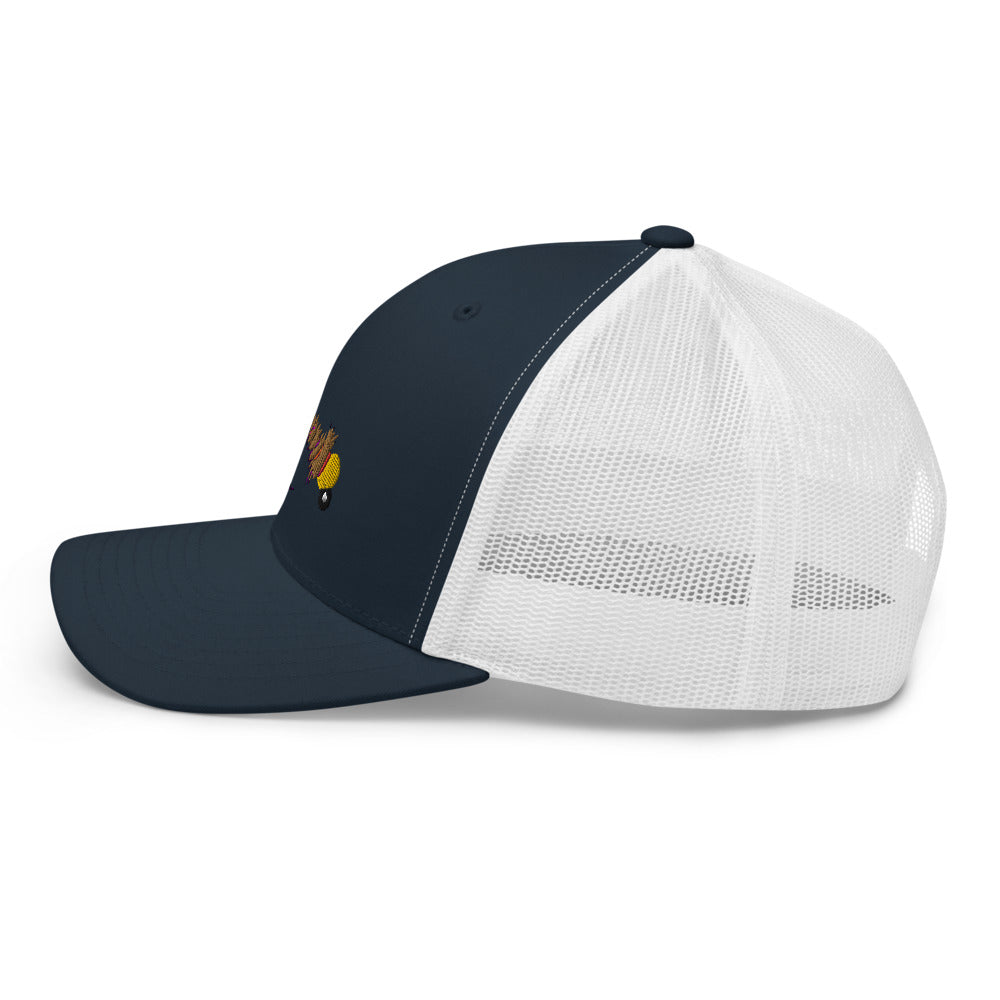 Unisex Adult Pheasant Tail Retro Trucker Hat | Yupoong 6606