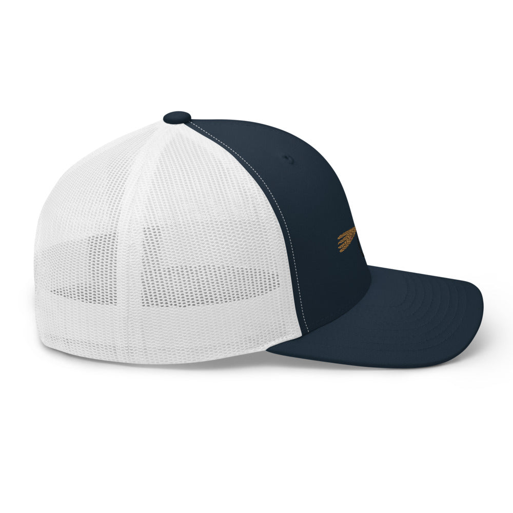 Unisex Adult Peacock Frenchie Retro Trucker Hat | Yupoong 6606