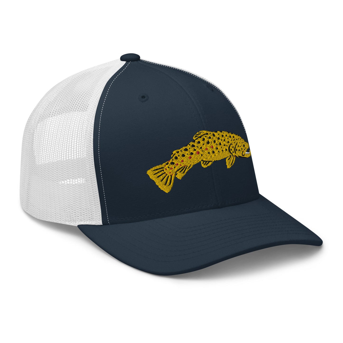 Unisex Adult Brown Trout Trucker Hat | Yupoong 6606