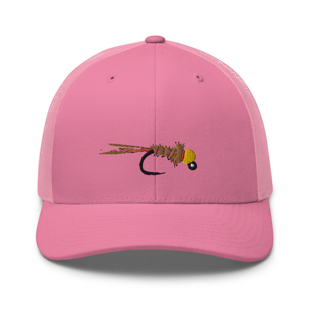 Unisex Adult Pheasant Tail Retro Trucker Hat | Yupoong 6606