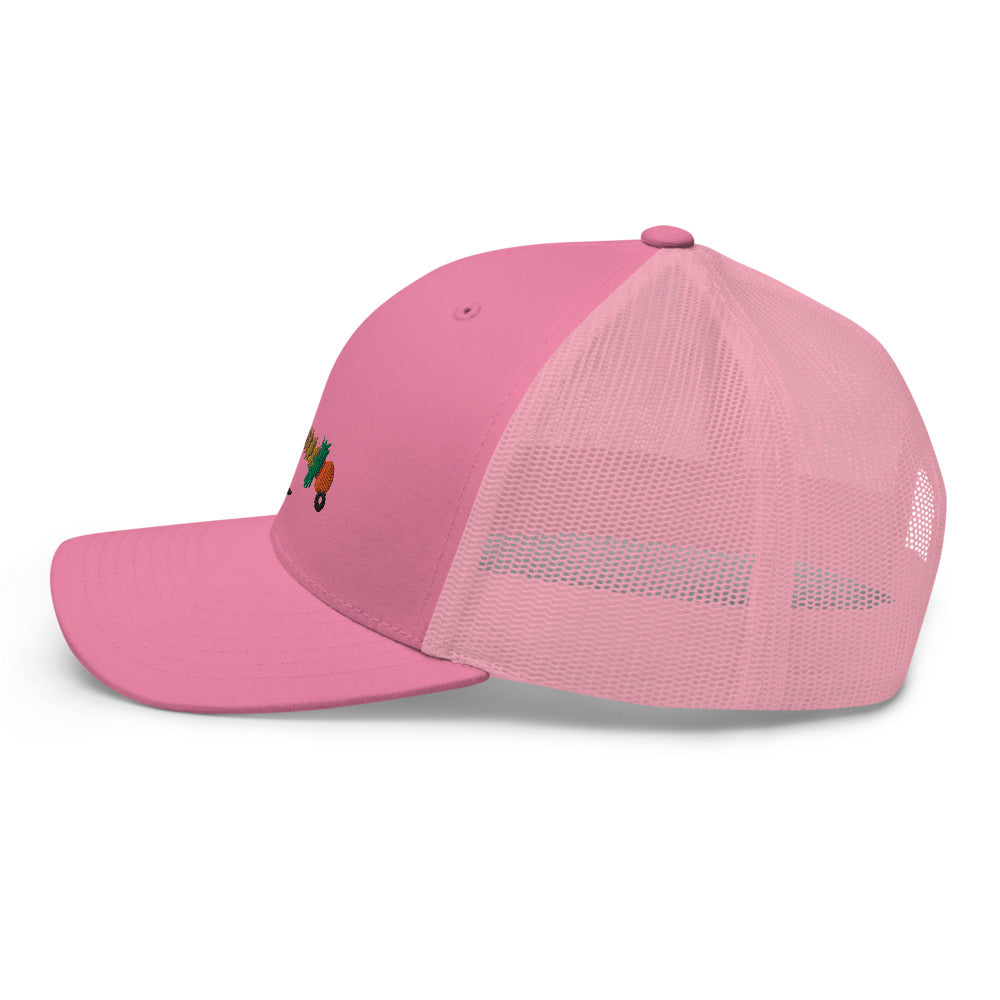 Unisex Adult Peacock Frenchie Retro Trucker Hat | Yupoong 6606