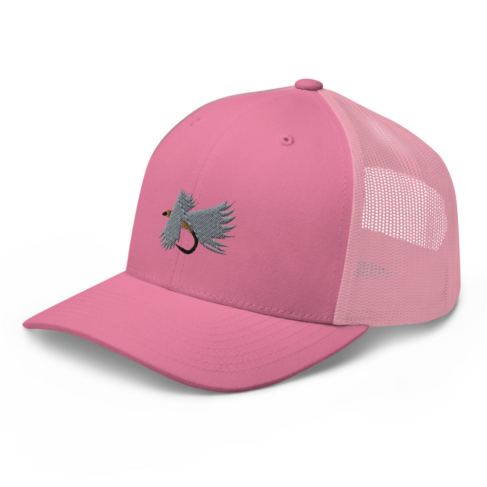 Unisex Adult Gray Caddis Retro Trucker Hat | Yupoong 6606