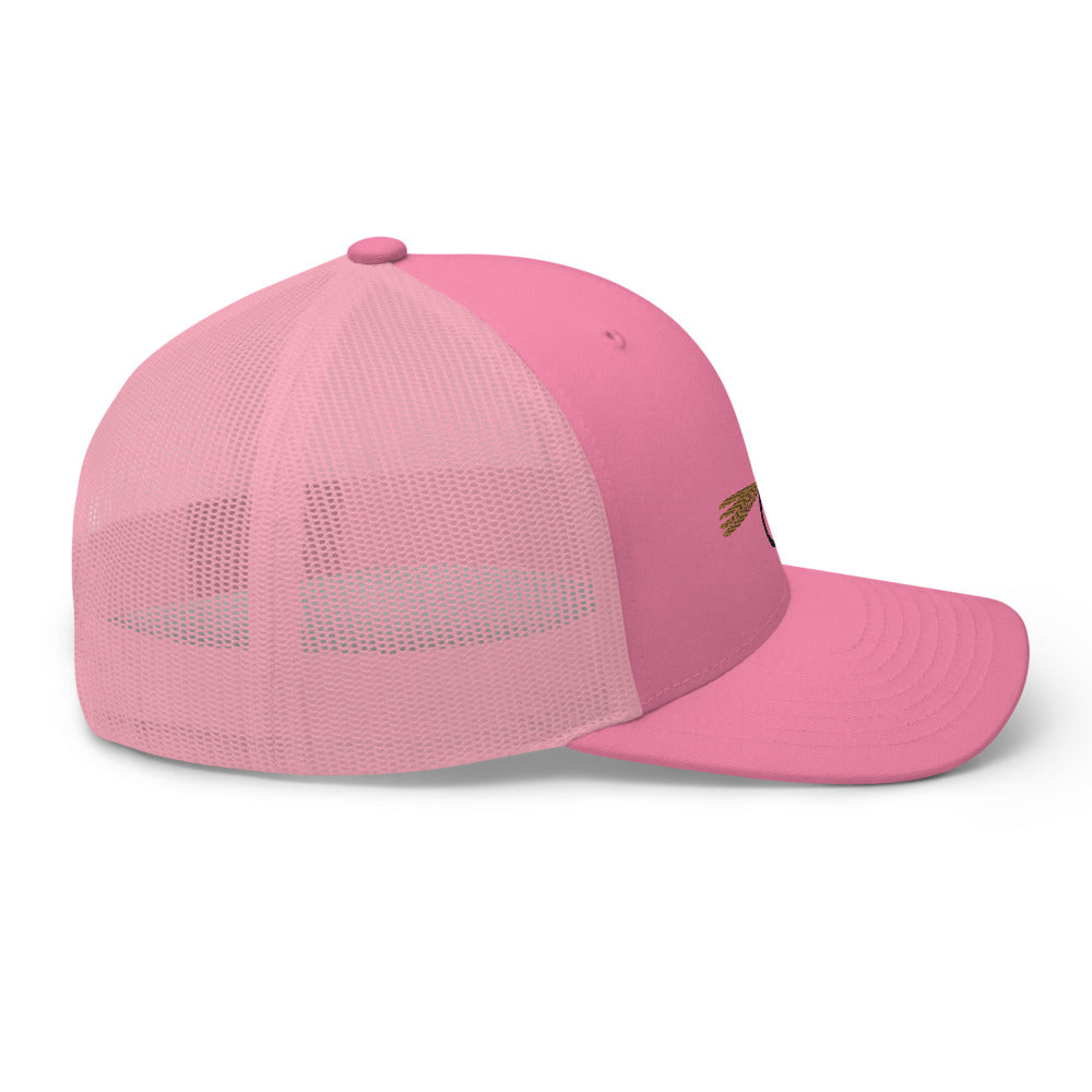 Unisex Adult Peacock Frenchie Retro Trucker Hat | Yupoong 6606