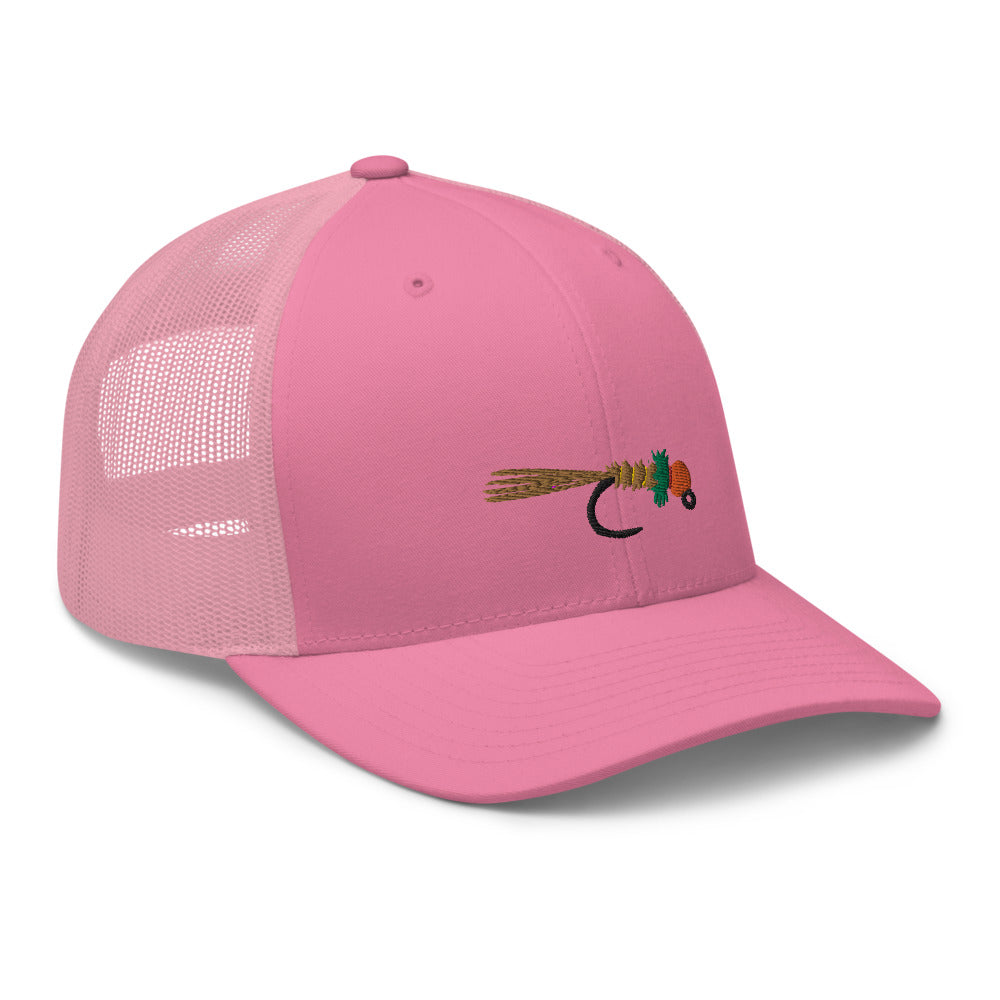 Unisex Adult Peacock Frenchie Retro Trucker Hat | Yupoong 6606