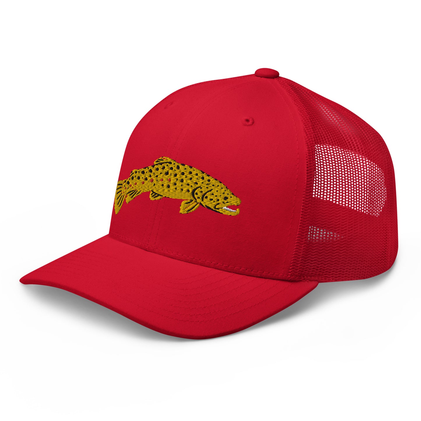Unisex Adult Brown Trout Trucker Hat | Yupoong 6606