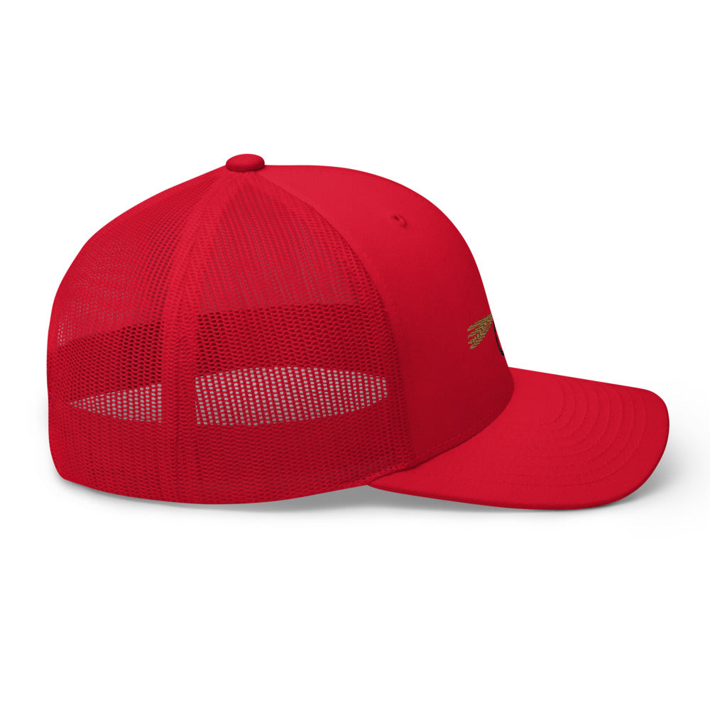 Unisex Adult Peacock Frenchie Retro Trucker Hat | Yupoong 6606