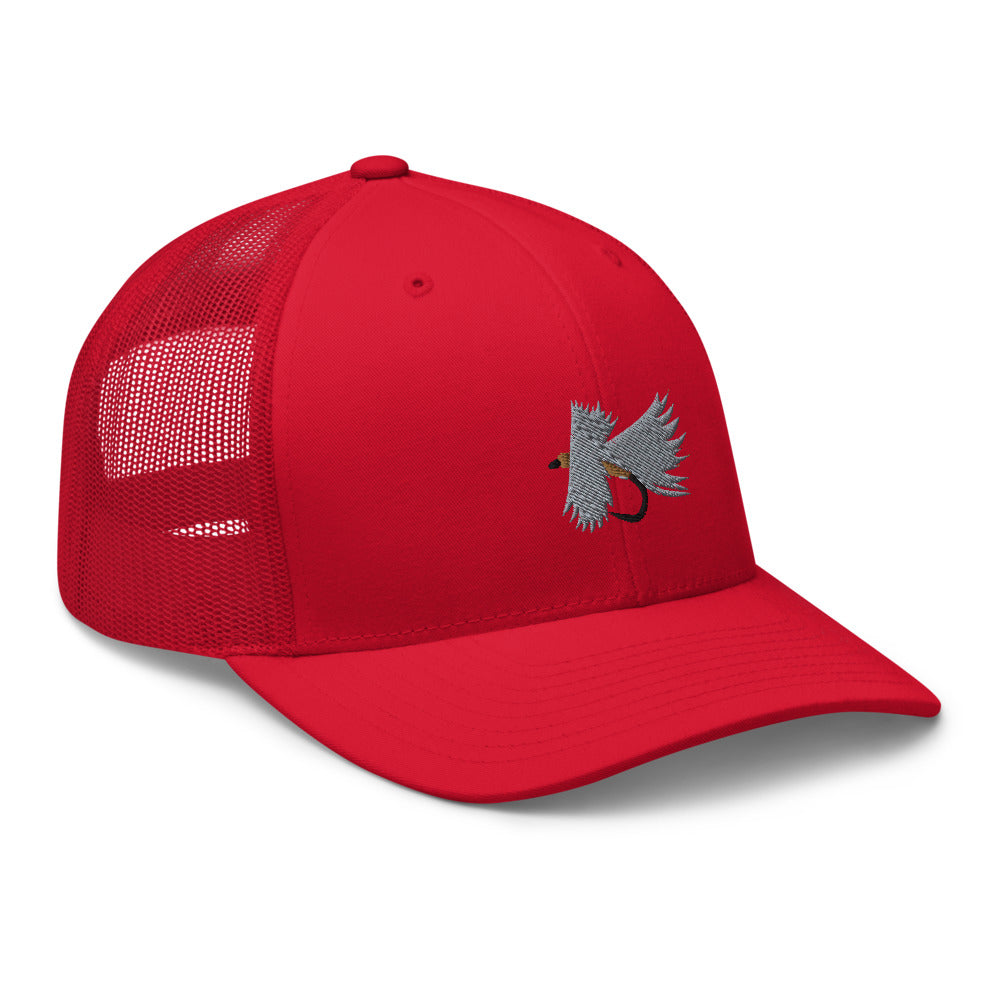 Unisex Adult Gray Caddis Retro Trucker Hat | Yupoong 6606