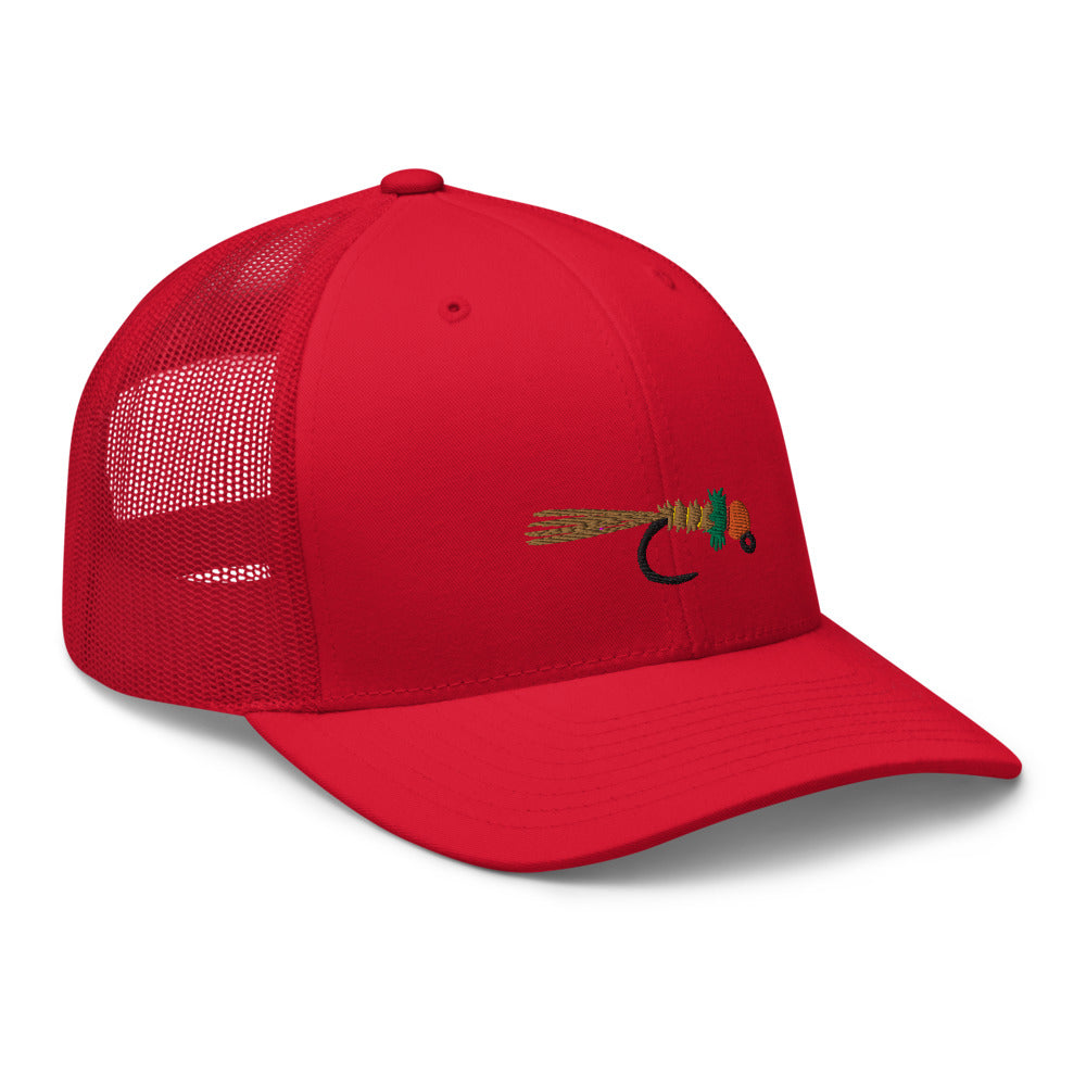 Unisex Adult Peacock Frenchie Retro Trucker Hat | Yupoong 6606