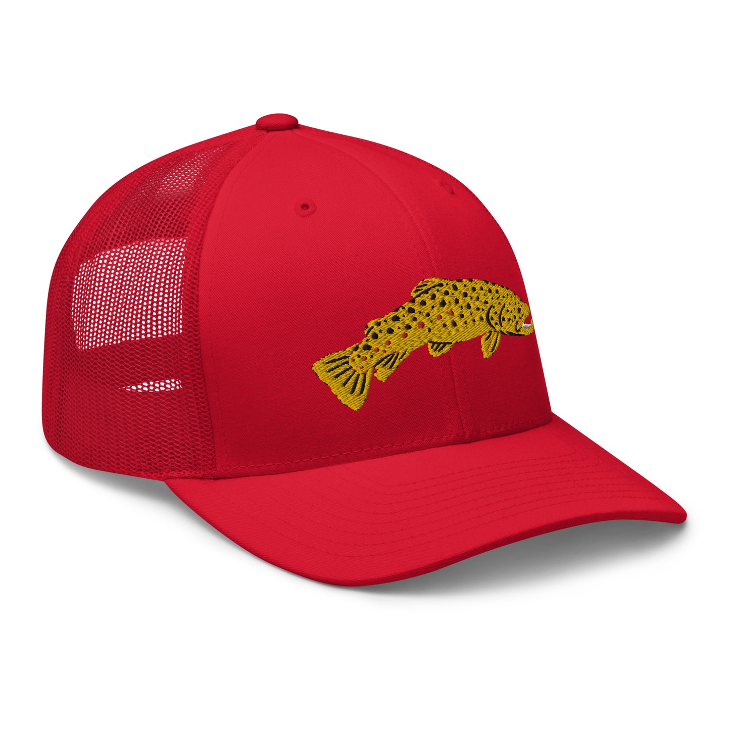 Unisex Adult Brown Trout Trucker Hat | Yupoong 6606