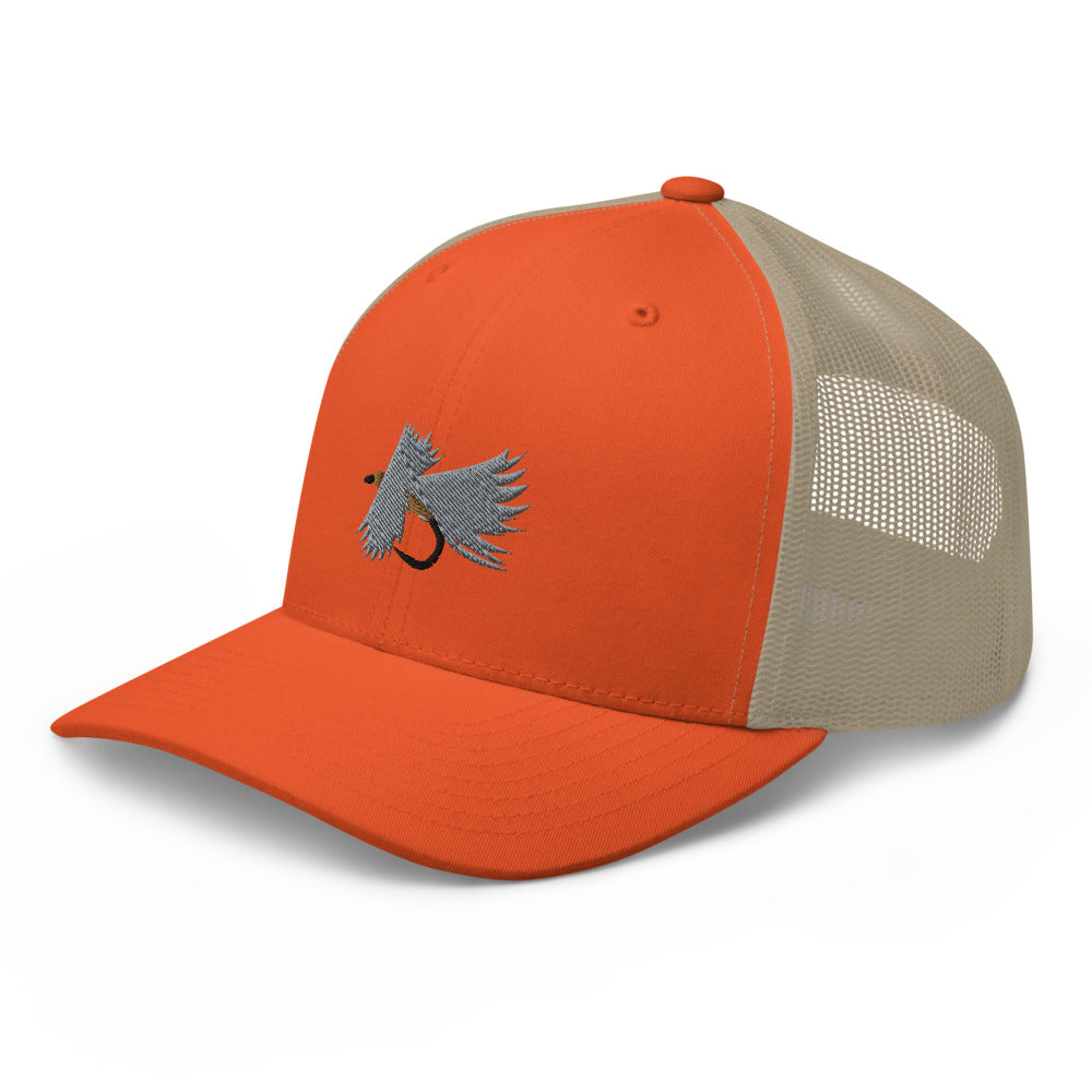 Unisex Adult Gray Caddis Retro Trucker Hat | Yupoong 6606