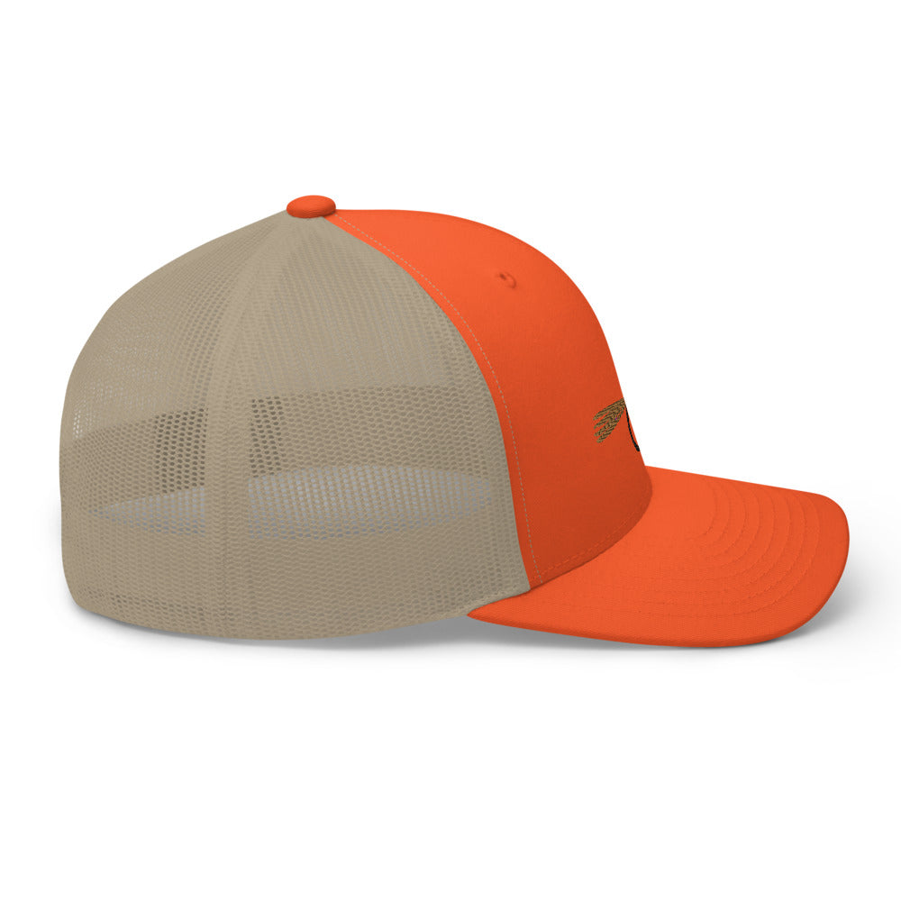 Unisex Adult Peacock Frenchie Retro Trucker Hat | Yupoong 6606