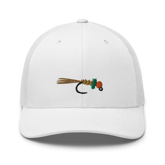 Unisex Adult Peacock Frenchie Retro Trucker Hat | Yupoong 6606