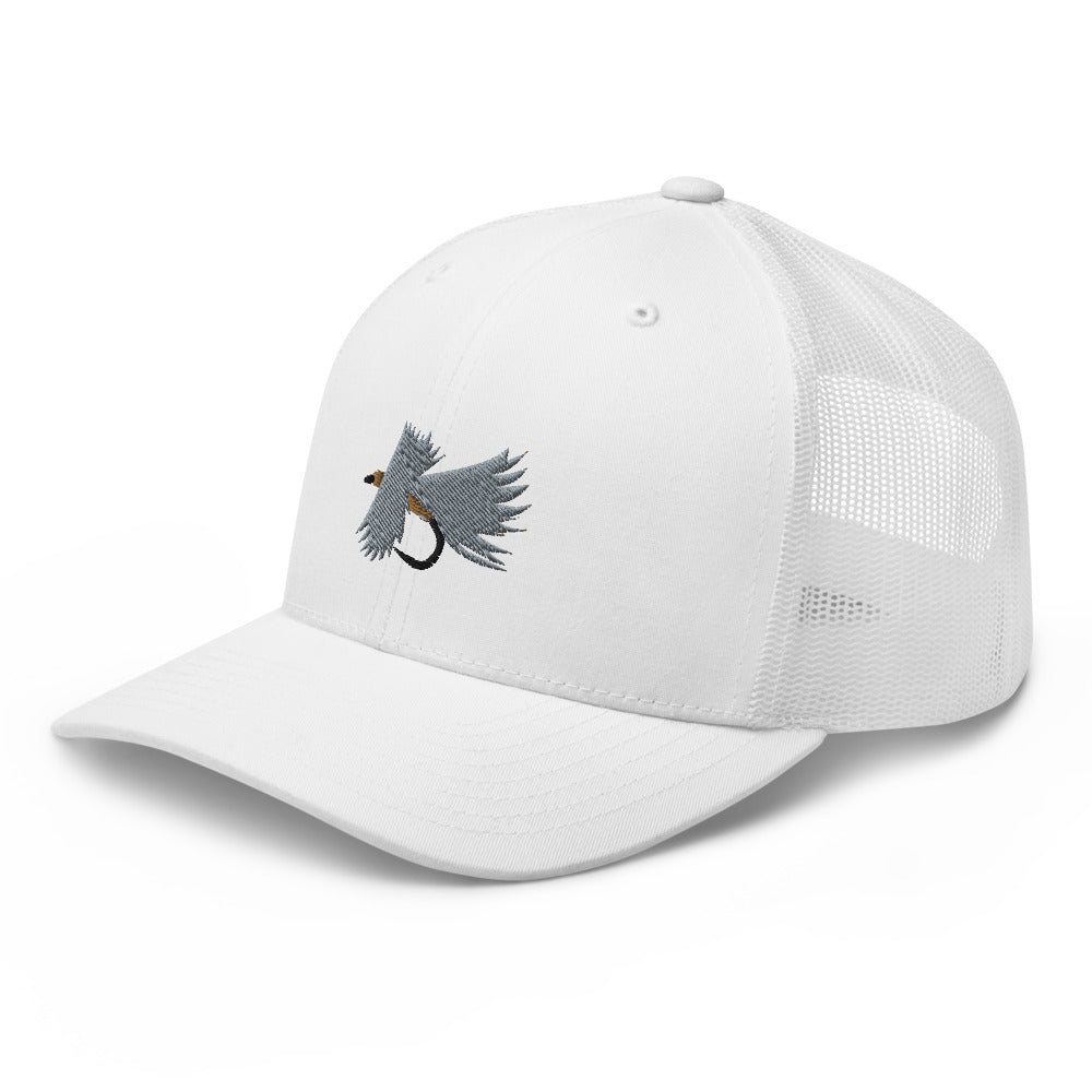 Unisex Adult Gray Caddis Retro Trucker Hat | Yupoong 6606