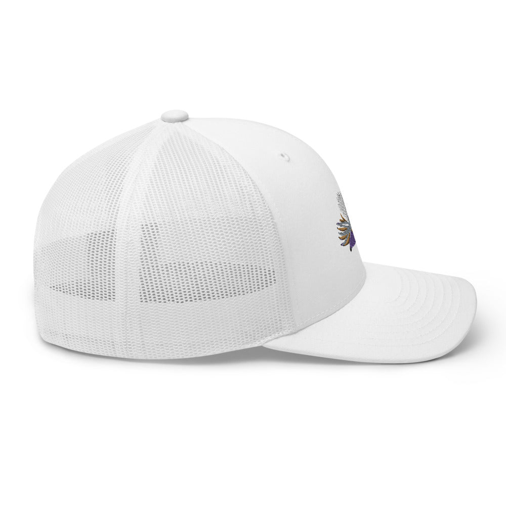 Unisex Adult Purple Haze Retro Trucker Hat | Yupoong 6606