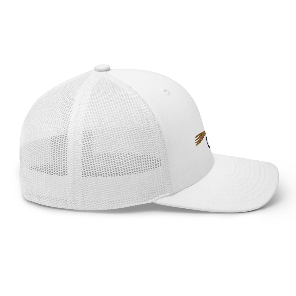 Unisex Adult Peacock Frenchie Retro Trucker Hat | Yupoong 6606