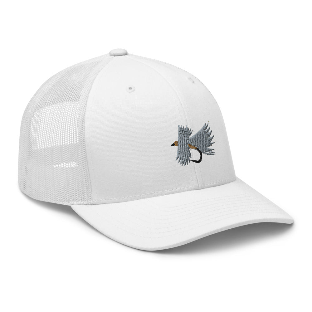 Unisex Adult Gray Caddis Retro Trucker Hat | Yupoong 6606