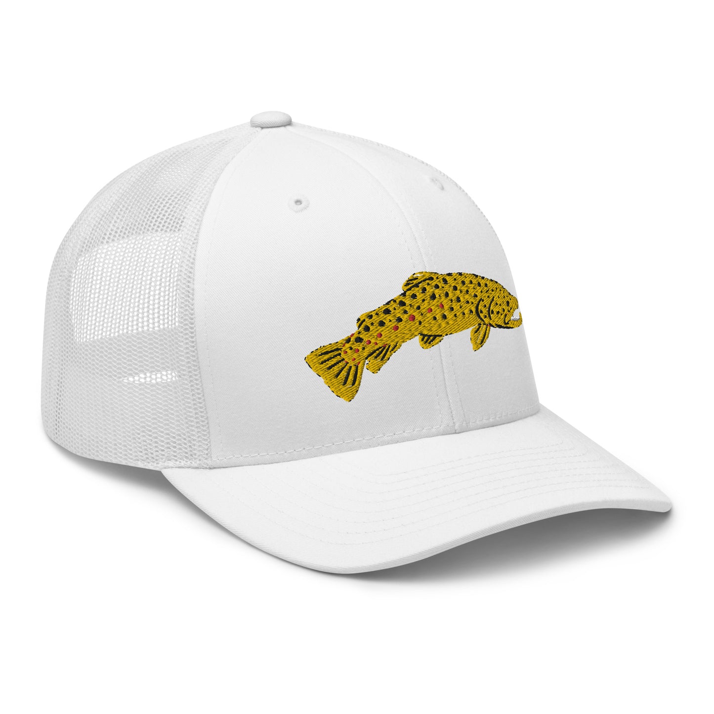 Unisex Adult Brown Trout Trucker Hat | Yupoong 6606