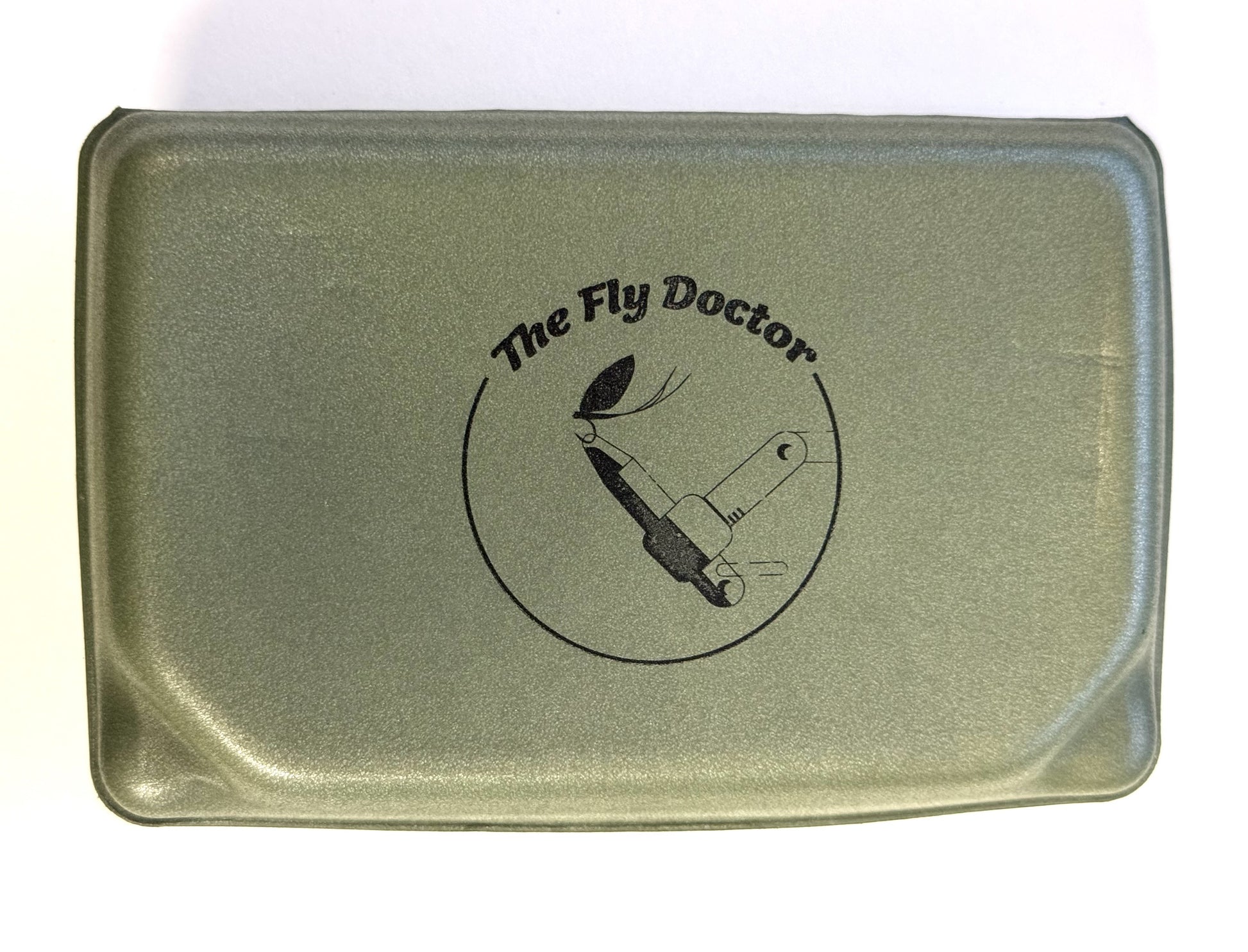Dry Fly Box lid with The Fly Doctor logo and fly-fishing icon