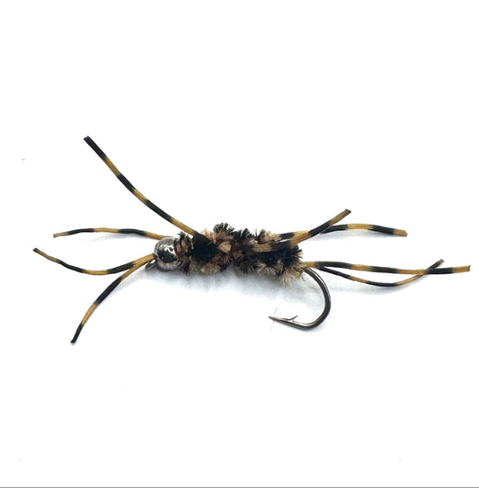 Black and yellow feather spider fishing lure with hook