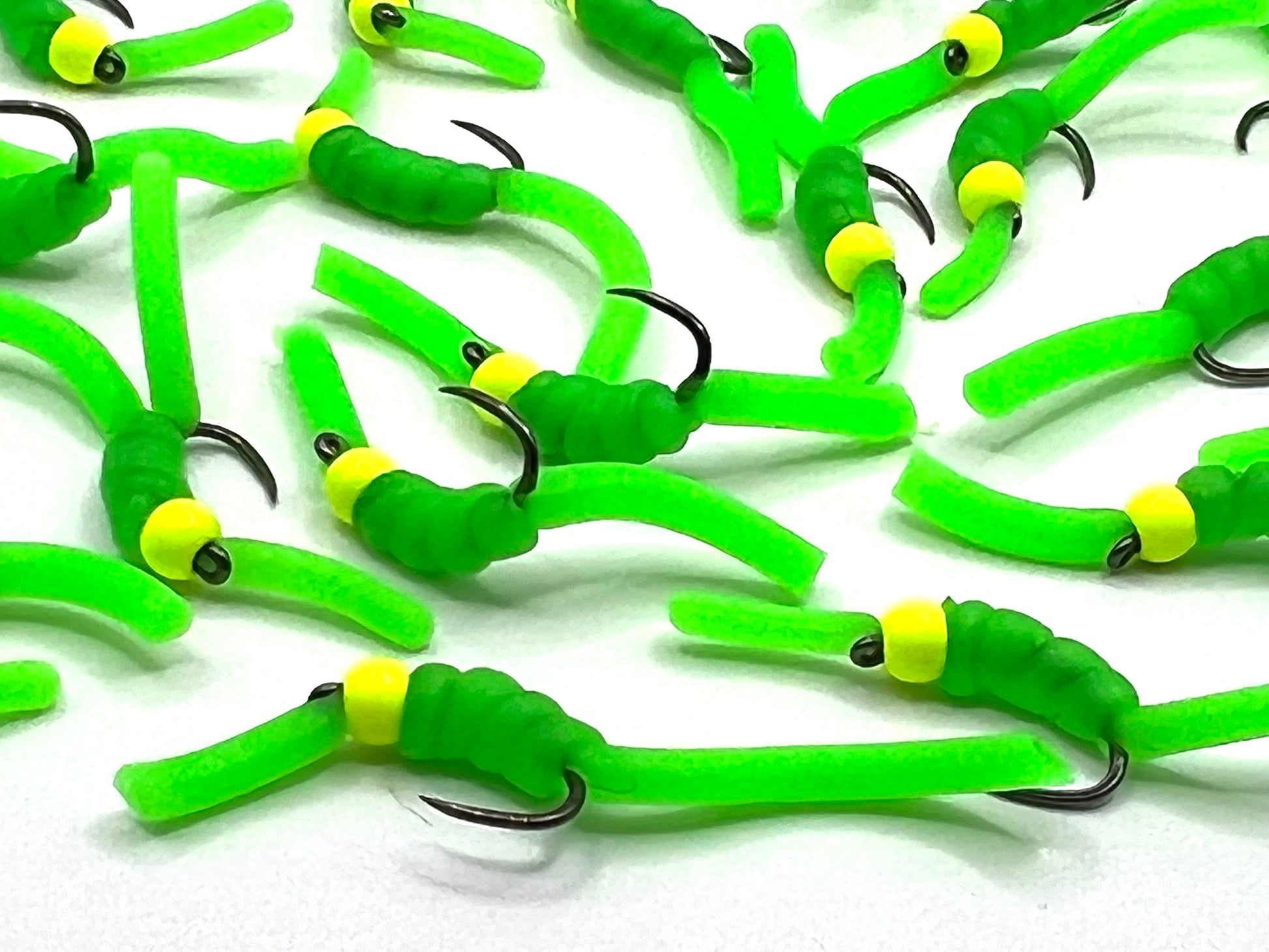 Fluorescent green squirmy worms