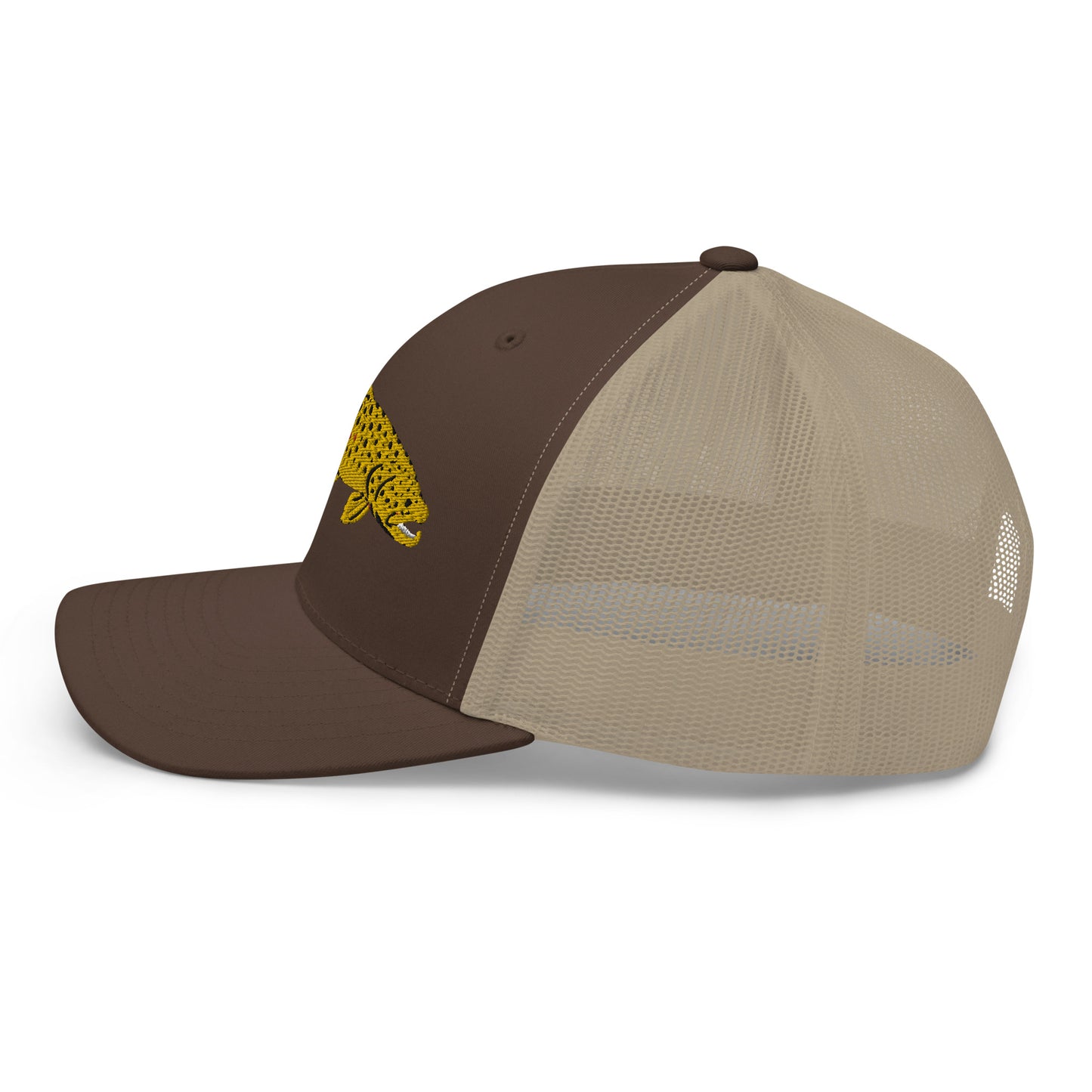 Unisex Adult Brown Trout Trucker Hat | Yupoong 6606